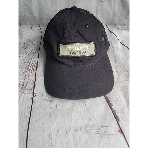 Carhartt Est. 1889 Patch Hat Mens Snapback Black Mesh Back Truck Hat - Picture 1 of 8